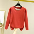 thumbnail image 1 of Ropa interior térmica Tops de moda para mujer de invierno de manga larga con cuello redondo cómodos sólidos blusas regulares para mujer blusa de poliéster, 1 of 9