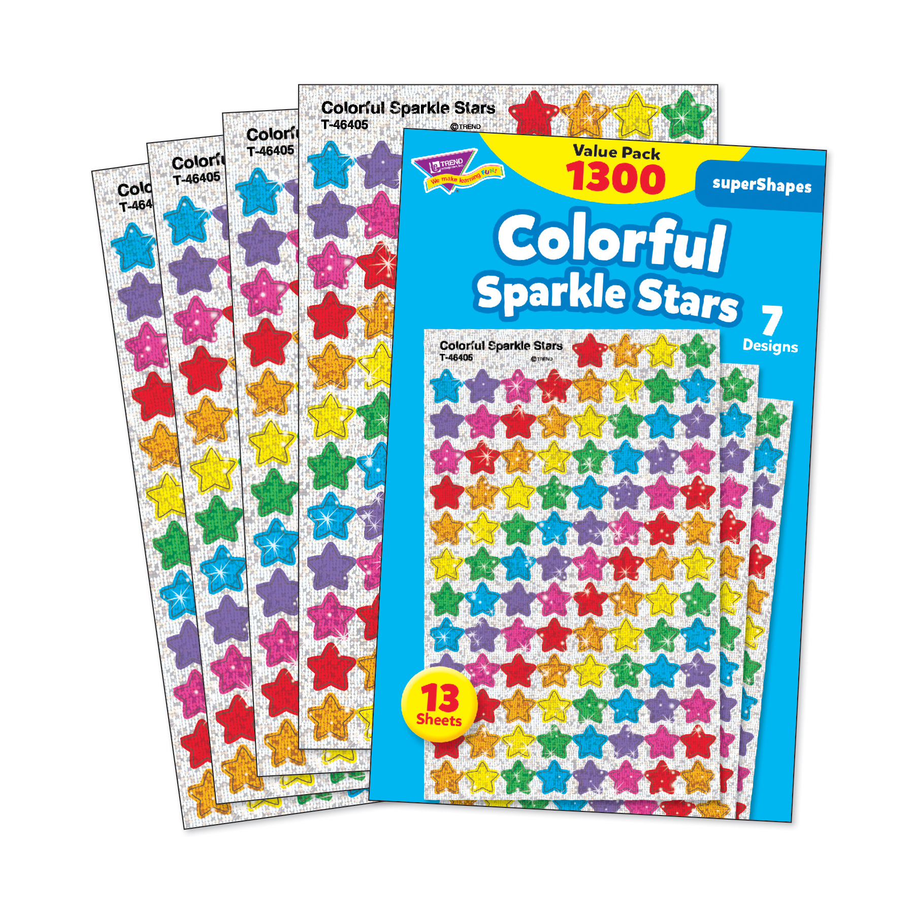 TREND Colorful Sparkle Stars superShapes Value Pack, 1300 ct