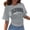 Grey, variant on Womens Tshirts Ladies Korean Design Loose Fit Crew Neck Short Sleeve Summer Top Womens Tees Blue XXXXL