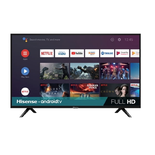 televisor 40 pulgadas hisense tv hisense 40 pulgadas full hd smart tv led 40h5500f Televisor Hisense 40" Full HD Smart TV color negro con diseño delgado, pantalla LED de bisel estrecho y base en patas en V; muestra interfaz de apps en pantalla, WiFi, sistema operativo VIDA U y sonido integrado ideal para películas y videojuegos.