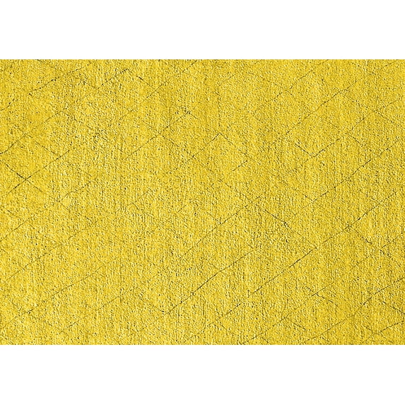 Ahgly Company Indoor Rectangle Solid Yellow Modern Area Rugs, 6' x 9'