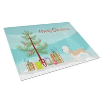 Caroline's Treasures Dandie Dinmont Terrier Christmas Glass Cutting Board Large