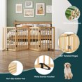 thumbnail image 4 of Algherohein Dog Gate for Inside,Bamboo Freestanding Pet Gate for Doorways,Indoor, 24" Natural, 4 of 7