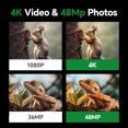 thumbnail image 2 of Cámara de Seguimiento de 4K 48MP con Visión Nocturna Que No Brilla, Velocidad de Gatillo de 0,05 S, Gran Angular de 130°, Resistente Al Agua IP66, 2 of 7