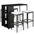 thumbnail image 1 of vidaXL 5 Piece Garden Bar Set with Cushions Poly Rattan Black, 1 of 5