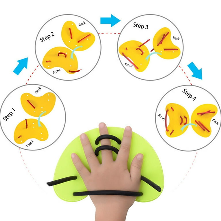 Swim Webbed Gloves Paddling Palm Swimming Training Equipment Free Size  (Yellow) PLAQUETTE DE NAGE - PADDLE - Cdiscount Sport