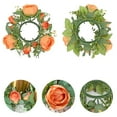 thumbnail image 4 of Christmas Candle Garland Wreath | Artificial Rose Floral Decor for Table Centerpiece, Door & Wall | 8-Inch Mini Wreath for Holiday & Wedding Decorations, 4 of 7