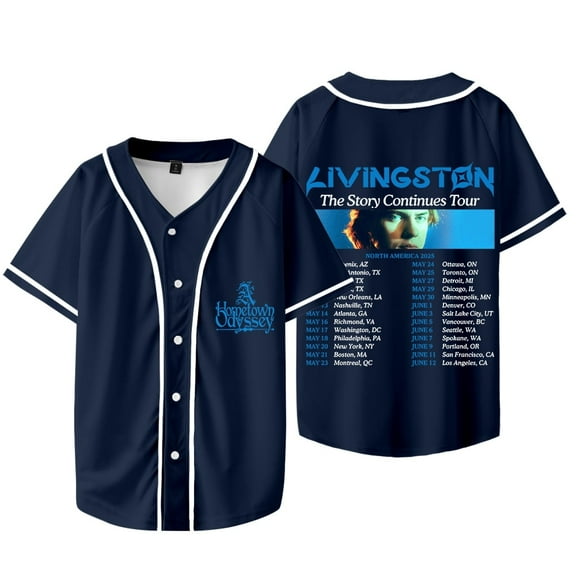 Livingston The Story Continues Tour 2025 Baseball Jersey Classic Short Sleeve Unisex Hip-Hop Outfit