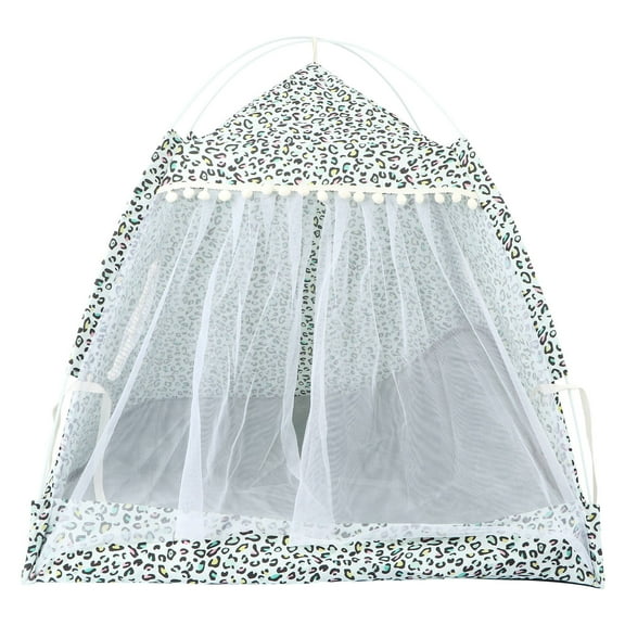 LULULION Tent for Cat Dark Grey Floral Pattern Washable Material Strong and Detachable Design