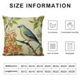 thumbnail image 5 of COMIO  Throw Pillow Cover Spring Vintage Watercolor Birds Flowers Green Plants Home Decor Pillowcase Square Cushion Cover for Sofa Bed Couch, 5 of 5