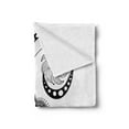 thumbnail image 2 of Folkloric Soft Flannel Fleece Throw Blanket, Body Art Doodle in Black and White Abstract Floral Arrangement Print, Cozy Plush for Indoor and Outdoor Use, 70" x 90", White Black, by Ambesonne, 2 of 5