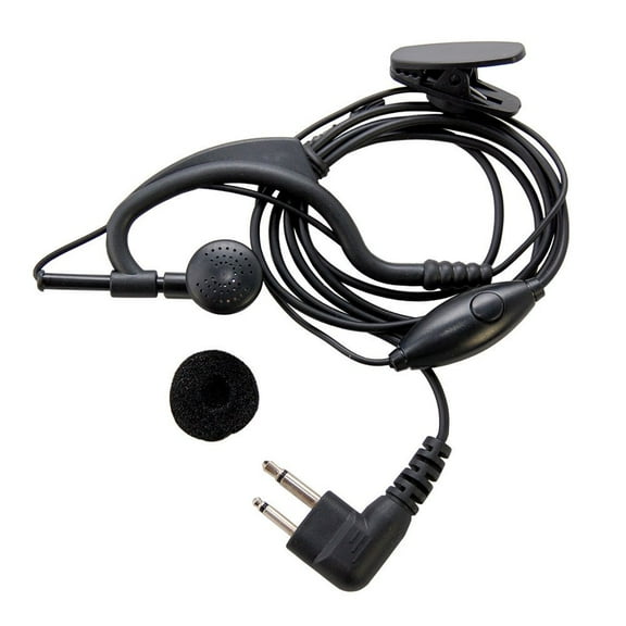 HQRP External Ear Loop 2-Pin Headset with Push-to-Talk Microphone for Motorola GTI, GTX, LTS-2000, VL-130, PMR-446, ECP-100