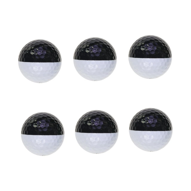 Pelotas de golf, entrenamiento de golf, aprendizaje de goma sintética, práctica de golf, entrenador de putt para campo de conducción, patio trasero de , 6 Bolas Negro Bla 6 Bolas Negro Blanco