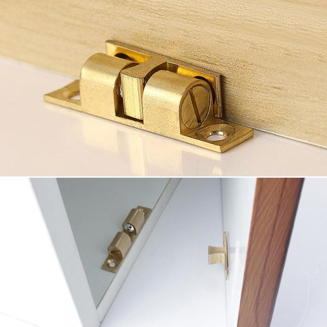 1 juego de cerradura de puerta de latón, gabinetes con hebilla, interruptor de pestillo táctil, casillero de bola (42mm) Likrtyny Libre de BPA
