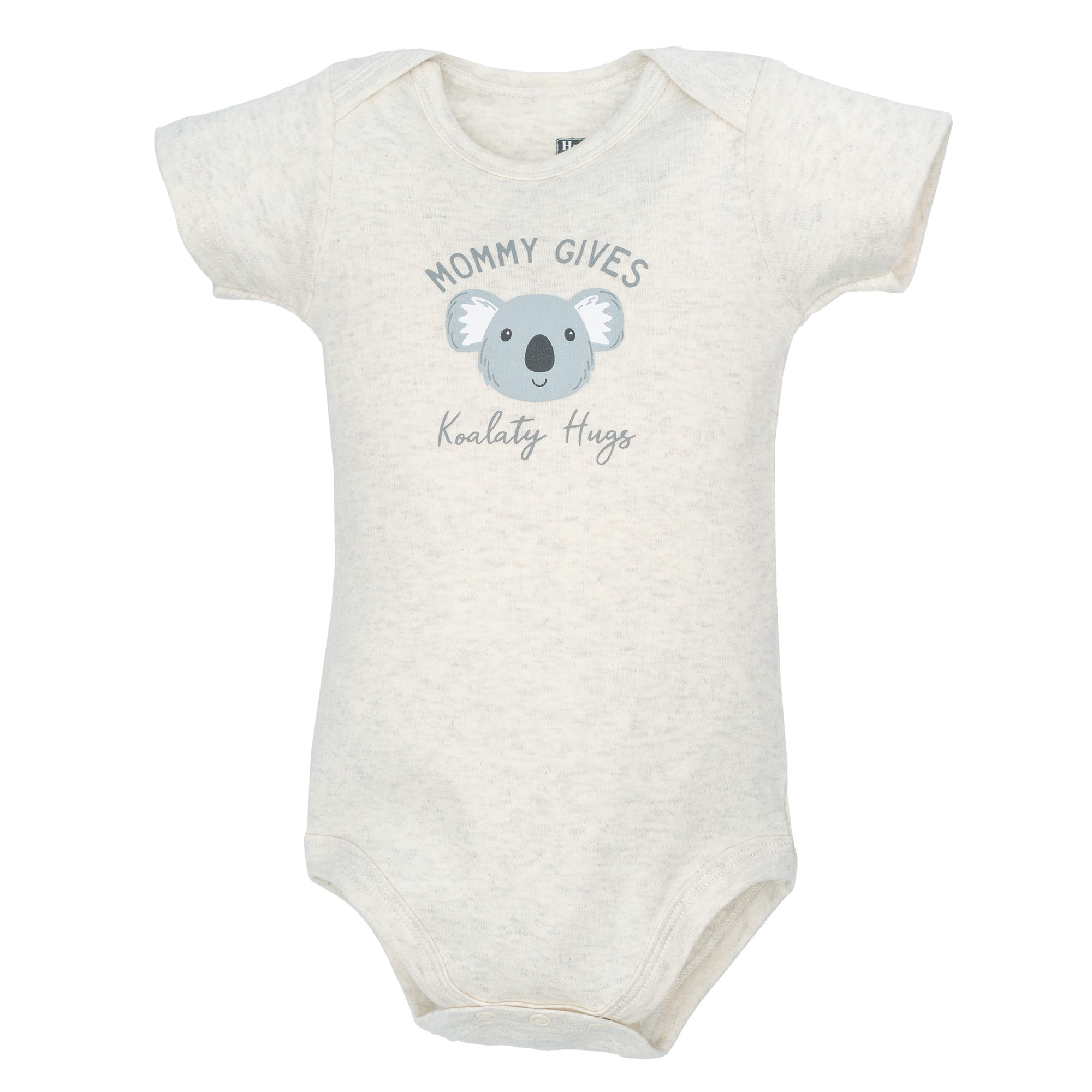 Hudson Baby Infant Cotton Bodysuits 5-Pack, Koala Hugs, 3-6 Months