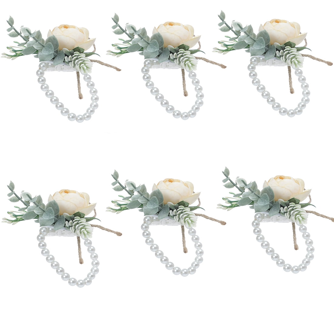 Wrist Corsages for Wedding for Mother - Groom and Bride Bridesmaid Handmade  Boutonniere Bouquet for Wedding Prom Party Man Suit Decoration(9-Packs) 
