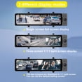 thumbnail image 4 of K68 11.26-inch Touchscreen 3-Camera Car Dash Cam with 4K Front/1080P Inside/1080P Rear Recording, GPS Tracking, Night Vision, Parking Monitor, and Time-Lapse Cable - Ultra HD 170° Wide Angle DVR for, 4 of 7