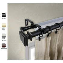 Wilson 1" dia. Double Curtain Rod 28-48 inches - Black