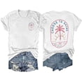 thumbnail image 2 of Women's T Shirts Casual Short Sleeve Graphic Print T Shirt Round Neck Tops for Women Trendy White S, 2 of 4