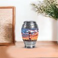 thumbnail image 7 of JAGASY Lighthouse Tiny Urn for Ashes Adult Male & Female - Blue Small Urns for Human Ashes Keepsake - Sunset Orange Yellow Clouds Decorative Urns for Sister - Mini Urn for Brother - (3 Inch), 7 of 7