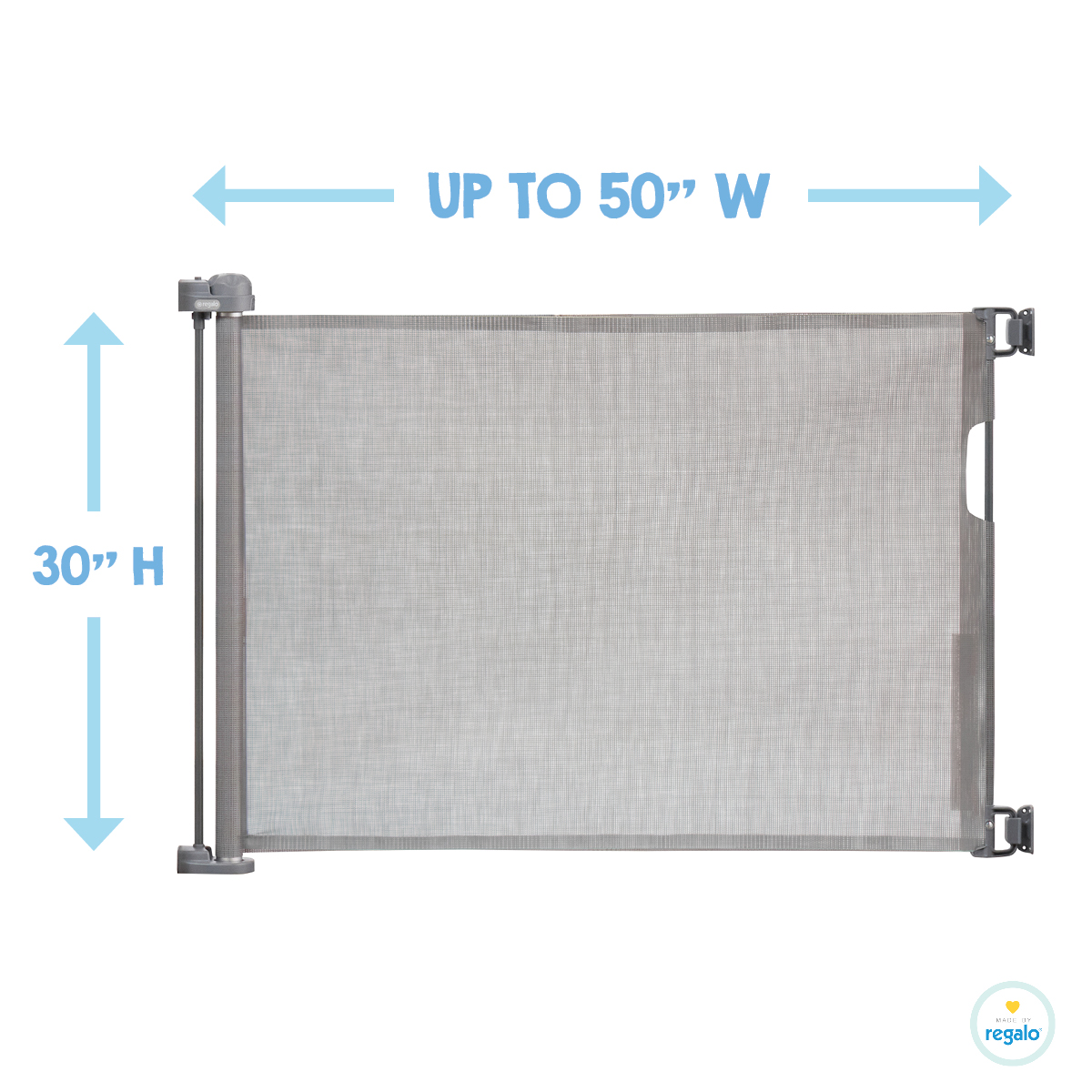 Regalo Retractable Baby Gate, Expands up to 50" Wide, Includes Wall Mounts - image 2 of 5