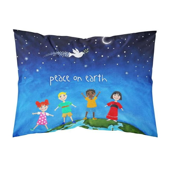 Carolines Treasures VHA3039PILLOWCASE Peace on Earth Fabric Standard Pillowcase