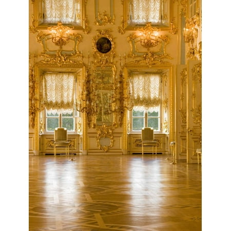 Interior Room of Peterhof, Royal Palace Founded by Tsar Peter the Great, St. Petersburg, Russia Print Wall Art By Nancy & Steve