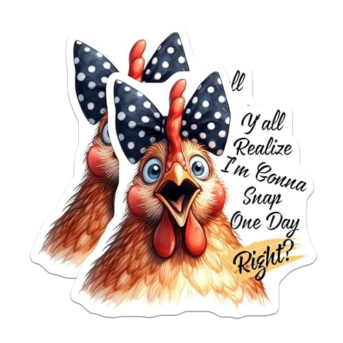 (2 Pack) Funny Chicken Magnets - Humorous Animal Magnets - Quirky Kitchen - 5" On Longest Side - for Cars, Fridges, Toolboxes - Made in USA - MAG4511