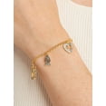 thumbnail image 6 of Forever Facets Women's Diamond Charm Bracelet Set in 14K Gold Plated Brass, 7.25 inch, 6 of 8