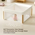 thumbnail image 6 of PRVAETU 51"x51" Foldable Play Pen for Babies and Toddlers, One Step Portable Indoor Outdoor Play Yard with Storage Bag, Khaki, 6 of 7