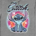 thumbnail image 2 of Junior's Lilo & Stitch Colorful Airbrush Cowl Neck Sweatshirt Gray Heather X Small, 2 of 4