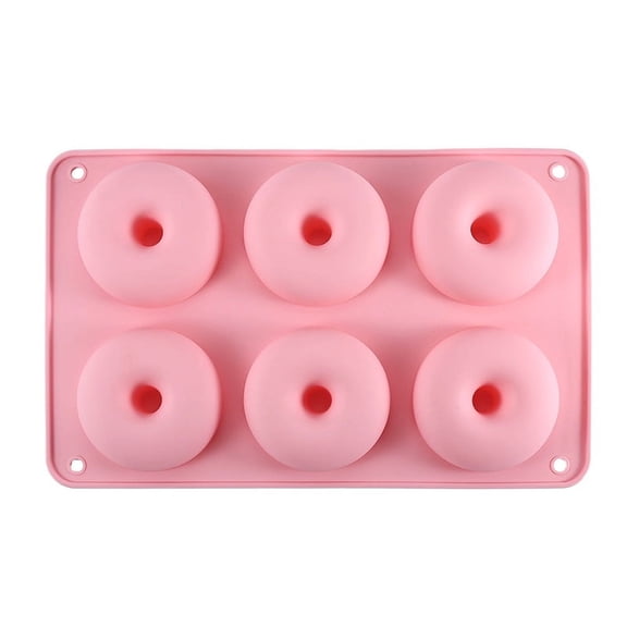 DIY Silicone Molds Baking Cups Donut/Bagel Pan Round Pink 170x270mm