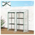thumbnail image 3 of Lean to Greenhouse, Portable 3 Tier Plant Shelves, 56.3" x 18.1" x 59.4" Clear Greenhouse with Roll-Up Doors, Outdoor Garden Hot House, 3 of 8