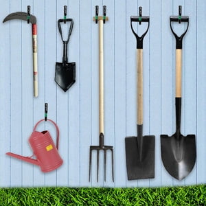 6 Pack Heavy Duty Garage Hooks, J Utility Wall Hooks for Hanging Bike, Ladder and Garden Tools, Green