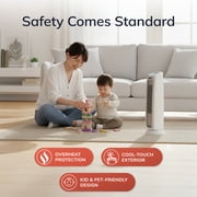 Lasko 22.5 1500W Oscillating Ceramic Tower Electric Space Heater, with Timer, White, 5775