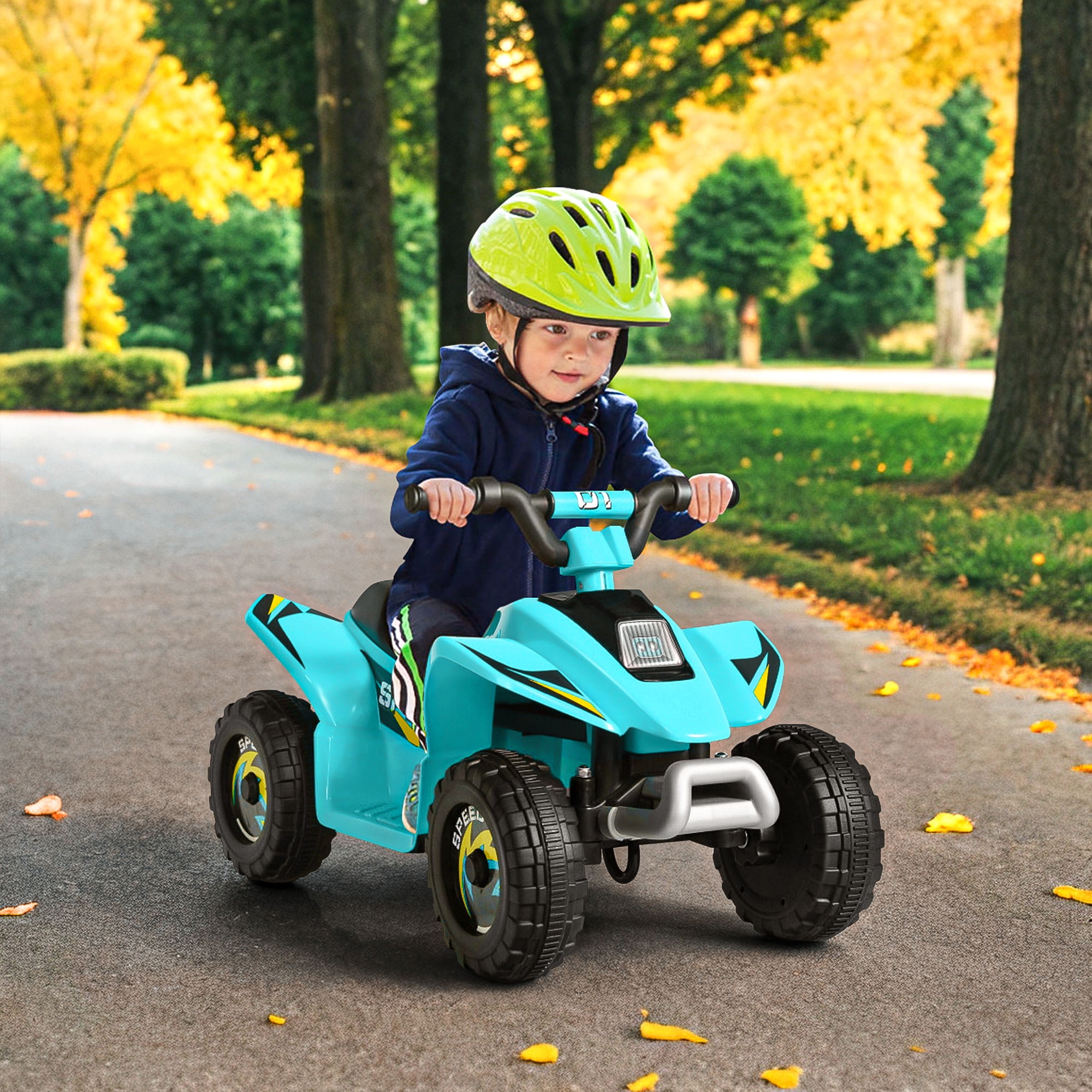 Resenkos 6V Kids Ride On Electric ATV, Ride Car with 4 Wheels, Ride-On Toy for Toddlers 1-3 Boys & Girls(Blue)