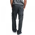 thumbnail image 2 of Men's Cargo Sweatpants Open Bottom Straight Leg Casual Loose Fit Baggy Athletic Jogger Pants with Pockets M-5XL, 2 of 5