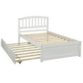 thumbnail image 3 of Twin size Platform Bed Wood Bed Frame with Trundle White, 3 of 5
