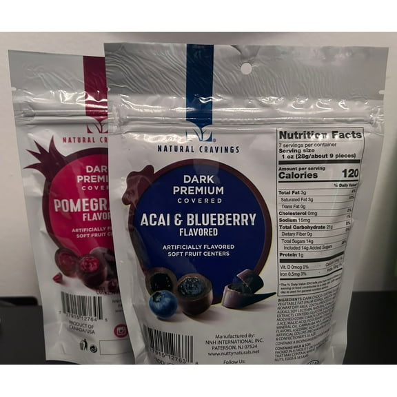 Dark Chocolate Covered Pomegranate Flavored Soft Fruit Bites – 7 oz Bag