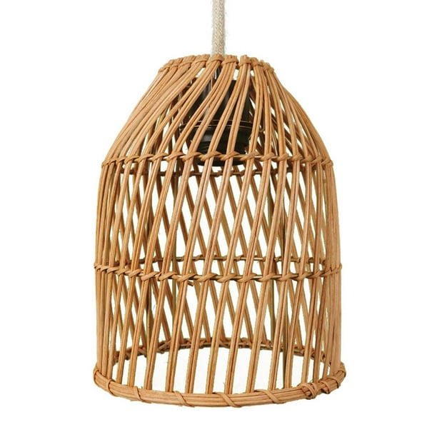 Lámpara de techo de mimbre, lámpara colgante, lámpara de pared, Base E27, iluminación colgante LED para sala de estar, oficina, restaurante, tienda, Yuyangstore Colgante de luz