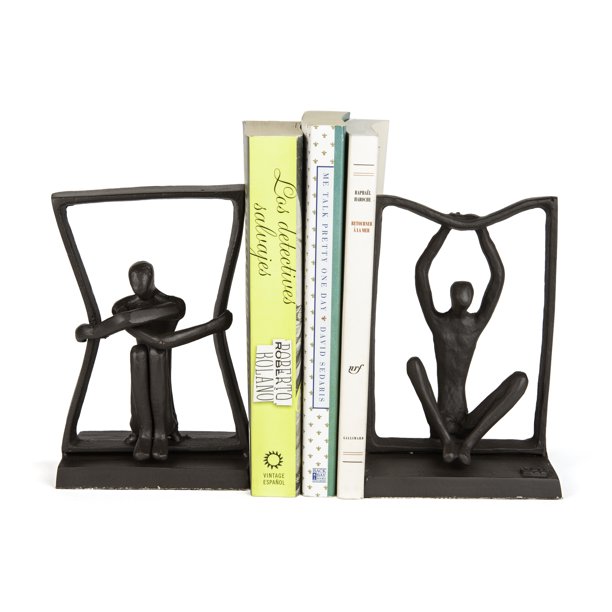 Danya B Stretching Boundaries Iron Bookend Set Decorative Modern Metal Sculpture Bookends Walmart Com Walmart Com