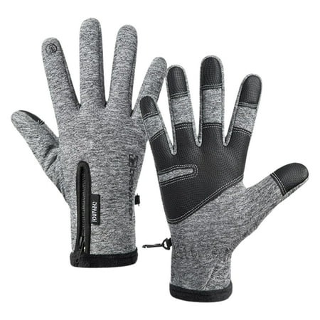

Viugreum Non-slip Gloves Unisex Touch Screen Glove with Inner Fleece Thermal Black Warm Gloves for Men Women Winter Outdoor Sports (100g)