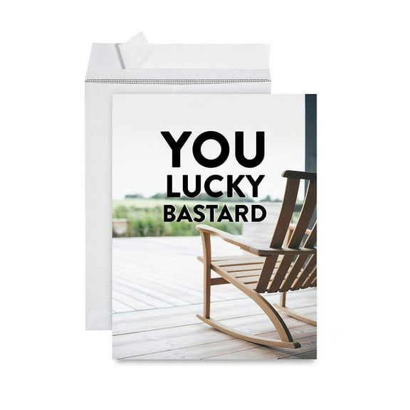 Koyal Wholesale You Lucky Bastard Funny Jumbo Retirement Greeting Card with Envelope, 11'' x1"