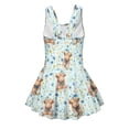 thumbnail image 2 of Xoenoiee Highland Cattle Daisy Flower Pattern Sleeveless Swimsuit for Girls One Piece Swimwear with Skirt Lightweight Bathing Suit Soft Swim Dress for Beach Swimming, 8-9 Years, 2 of 7