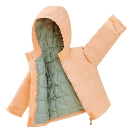

Fauean Toddler Boy Winter Clothes Full Zip up Hoodie Thicken Warm Jacket with Pockets Orange Size 100