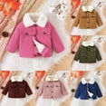 thumbnail image 4 of Kids Baby Warm Girls Boys Winter Warm Stand Up Collar Long Sleeve Solid Color Stripe Jacket Clothes for Girls, 4 of 8