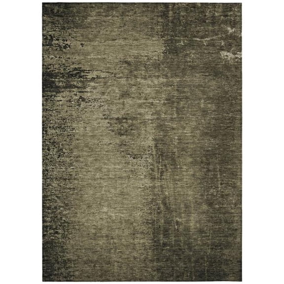 HomeRoots 562693 9 x 12 ft. Gray Abstract Washable Non Skid Indoor Outdoor Rectangle Machine Woven Area Rug
