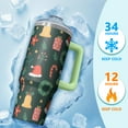 thumbnail image 4 of 30 oz Plaid Santa Christmas Tumbler with Handle and Straw, Stainless Steel Insulated Cup 30 oz, Leak Proof Holiday Mug, Festive Gift, 4 of 5