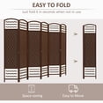thumbnail image 4 of HOMCOM 5.6ft Folding Room Divider, Freestanding Privacy Screen, Brown, 4 of 10