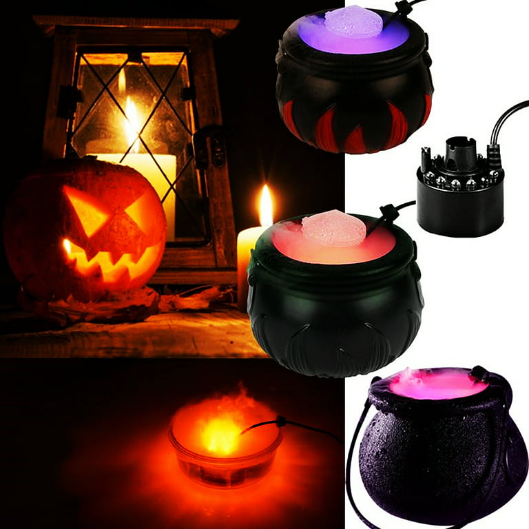 Umifica Halloween Mist Maker, 12 LED Chaudron Fumer Black Witch